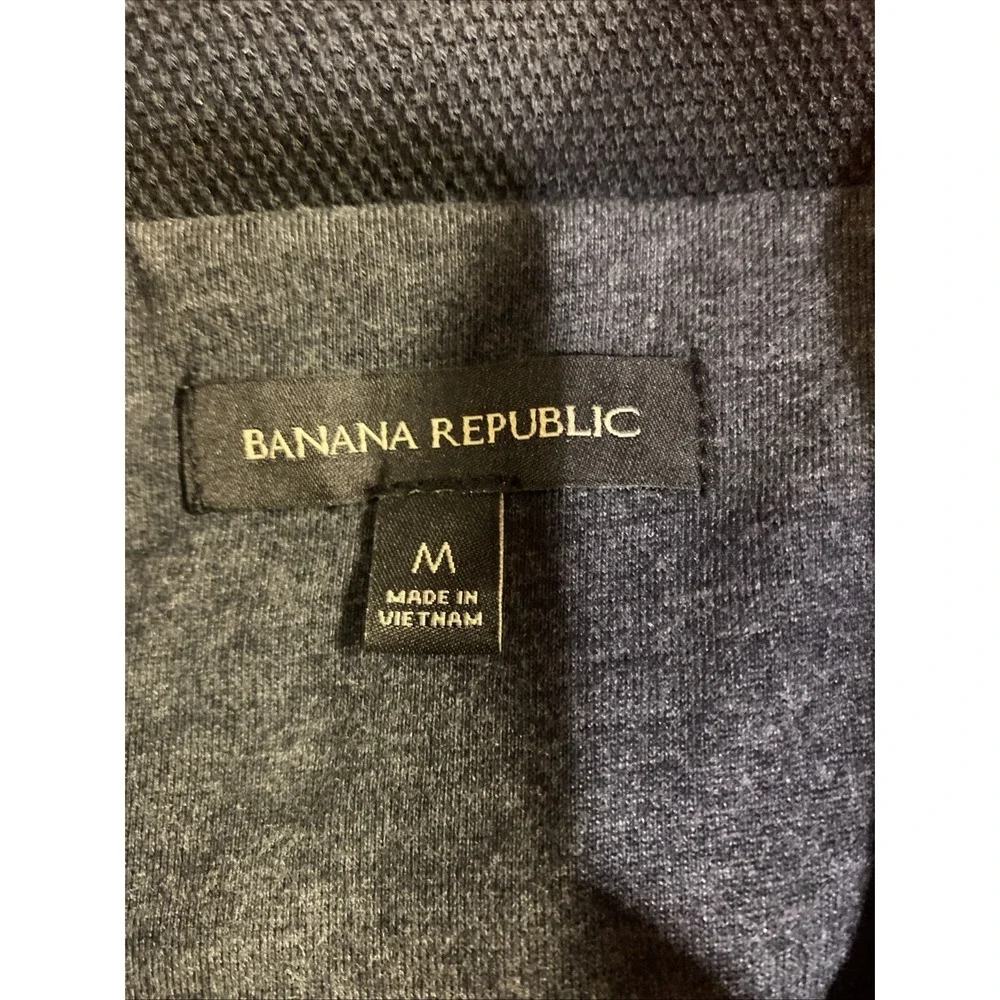 Banana Republic Vest Mens Medium Black Lined‎ Sleeveless Jacket Casual Full Zip